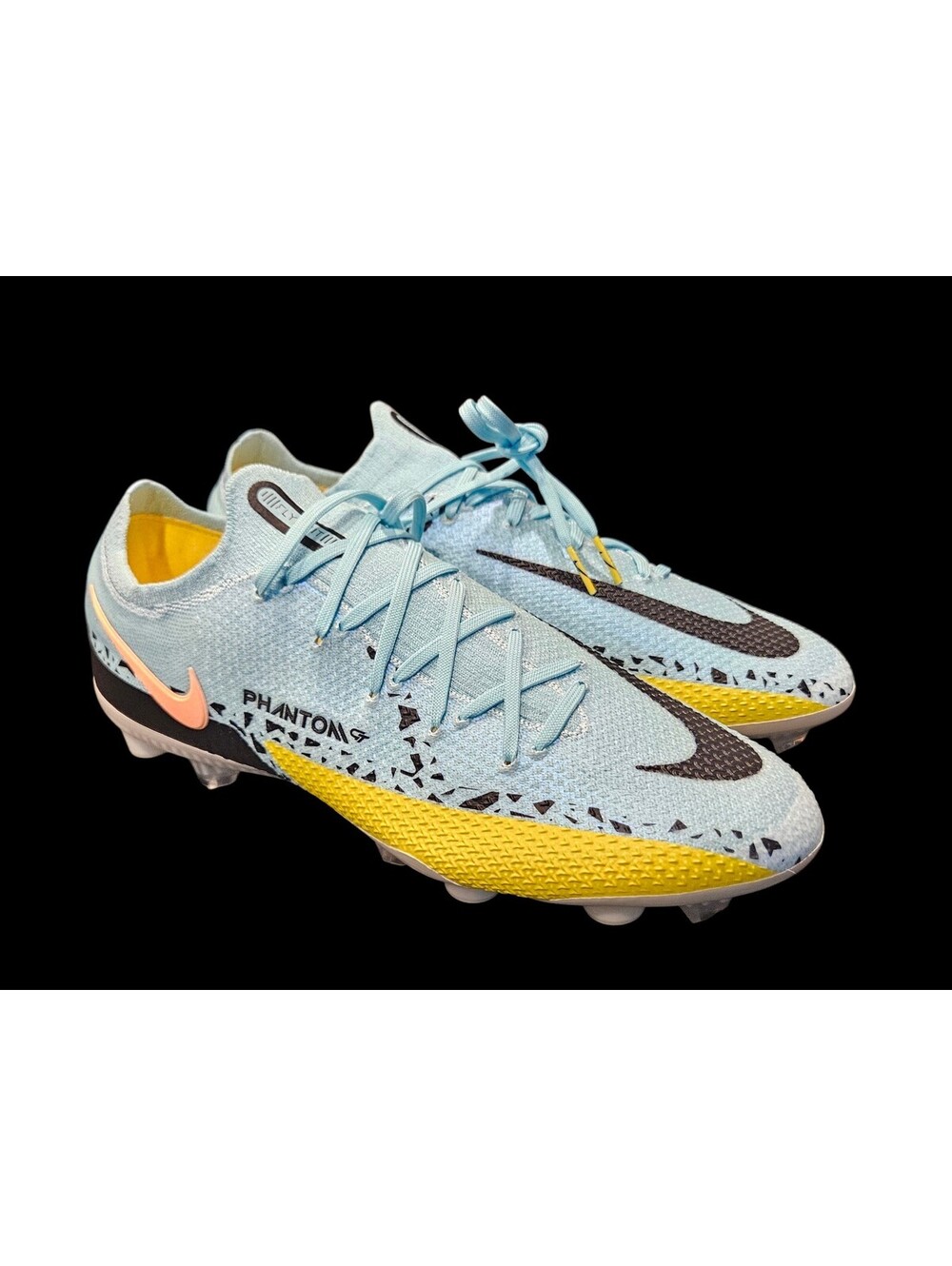 Nike Phantom GT2 Elite DF SG-Pro Soccer Cleats Ice Blue Yellow DC0753-408 Mens 9